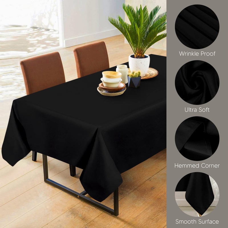 Utopia Kitchen Rectangle Table Cloth 2 Pack(60x102 Inches, Black), Tablecloth Machine Washable, Polyester Table Cover for Dining, Buffet Parties, Picnics, Events, Weddings and Restaurants - Image 3